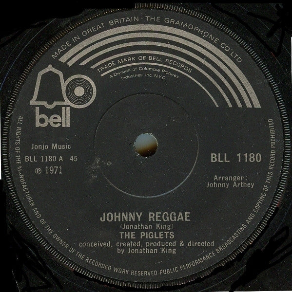 The Piglets : Johnny Reggae (7", Sol)