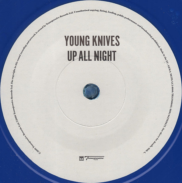 The Young Knives : Up All Night (7", Single, Blu)