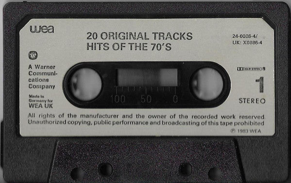 Various : 20 Original Hits Of The 70's (Cass, Comp)