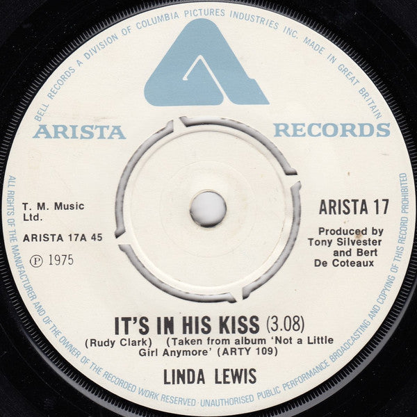 Linda Lewis : It's In His Kiss (7", Single, Pus)