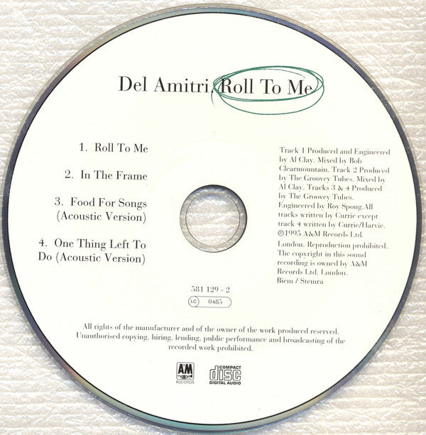 Del Amitri : Roll To Me (CD, Single)