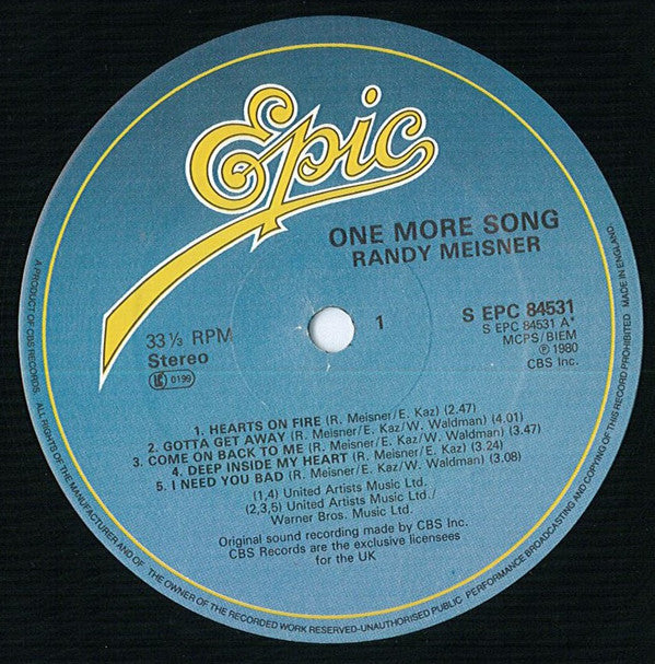 Randy Meisner : One More Song (LP, Album)