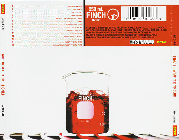 Finch (2) : What It Is To Burn (CD, Album)