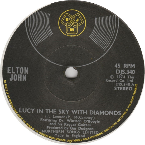 Elton John : Lucy In The Sky With Diamonds (7", Single, Sol)