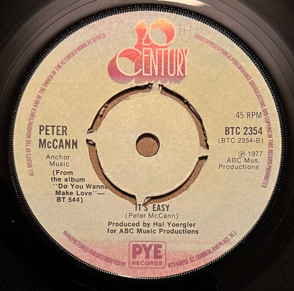 Peter McCann : Save Me Your Love (7")