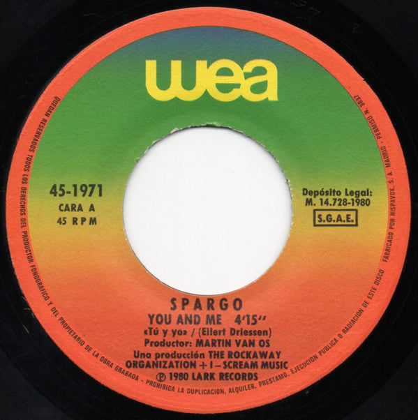 Spargo : You And Me (7", Single)