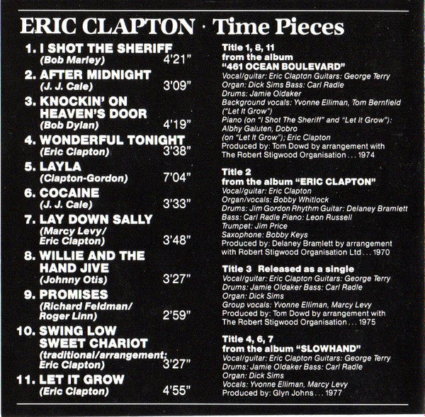 Eric Clapton : Time Pieces - The Best Of Eric Clapton (CD, Comp, RE, RP)