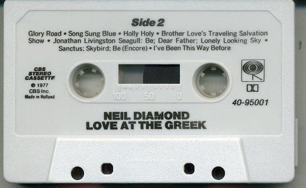 Neil Diamond : Love At The Greek - Recorded Live At The Greek Theatre (Cass, Album)