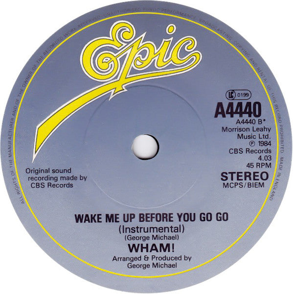 Wham! : Wake Me Up Before You Go-Go (7", Single, Pap)