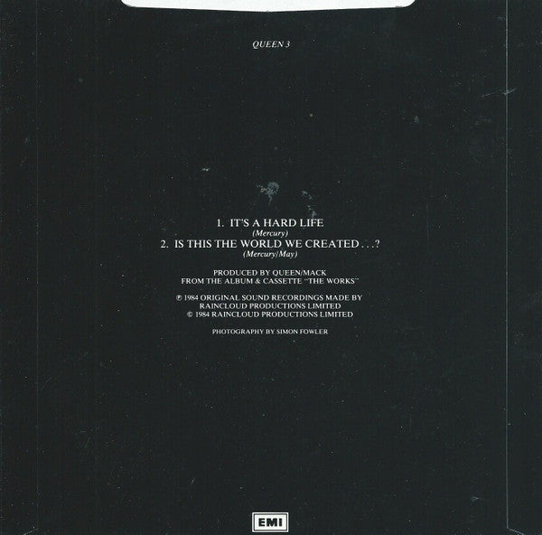 Queen : It's A Hard Life (7", Bla)