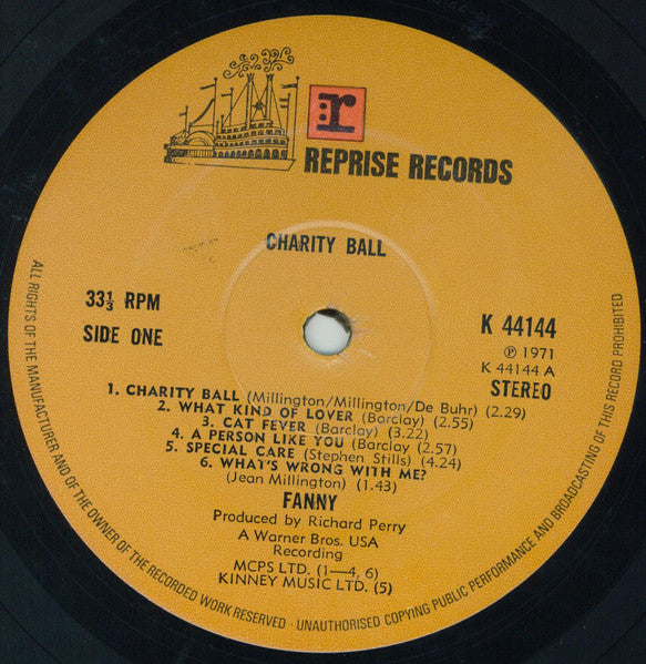 Fanny (2) : Charity Ball (LP, Album)