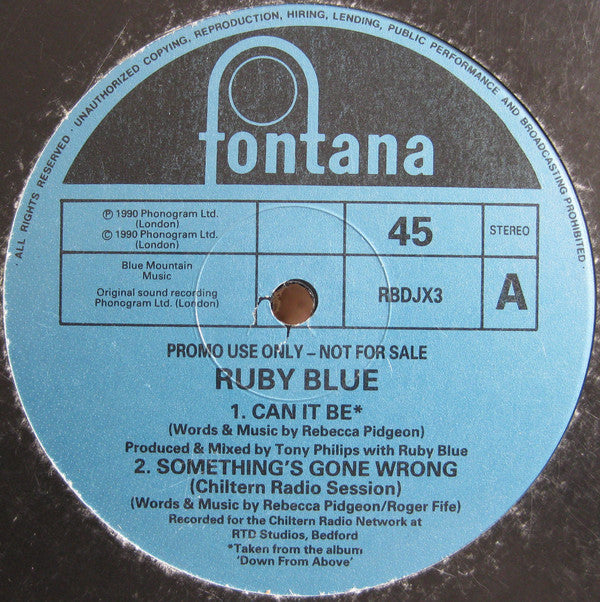 Ruby Blue : Can It Be (12", Promo)