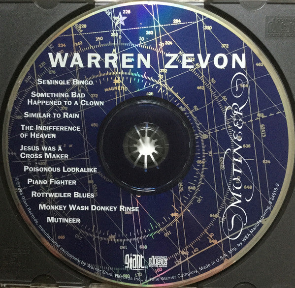 Warren Zevon : Mutineer (CD, Album)