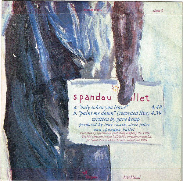 Spandau Ballet : Only When You Leave (7", Single, Blu)