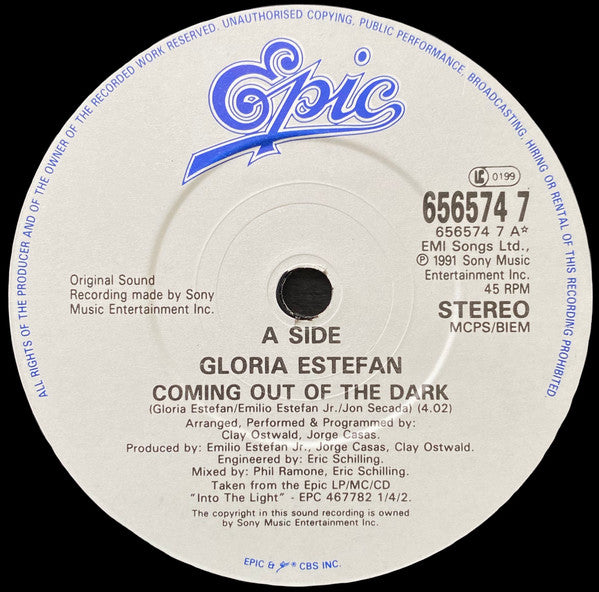 Gloria Estefan : Coming Out Of The Dark (7", Single)