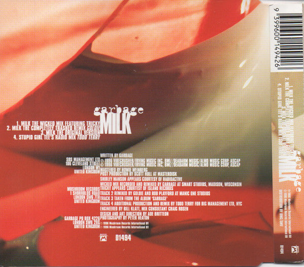 Garbage Featuring Tricky : Milk (The Wicked Mix) (CD, Single, RP, CD1)