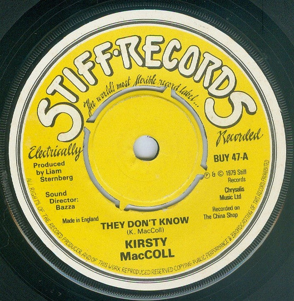 Kirsty MacColl : They Don't Know (7", Single, Sho)