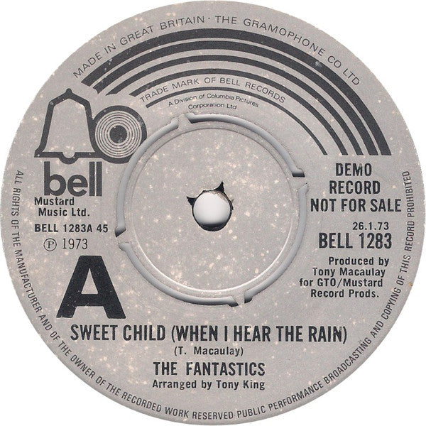 The Fantastics : Sweet Child (When I Hear The Rain) (7", Promo)