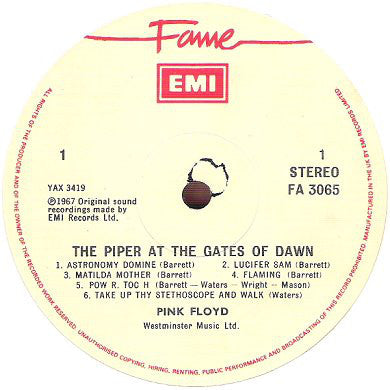 Pink Floyd : The Piper At The Gates Of Dawn (LP, Album, RE)