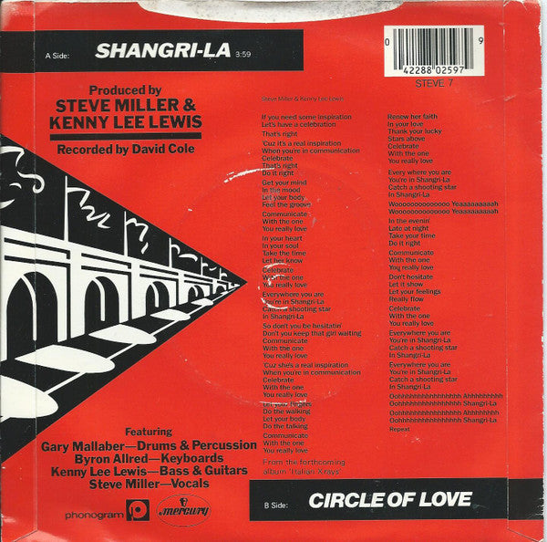 Steve Miller Band : Shangri-La (7")