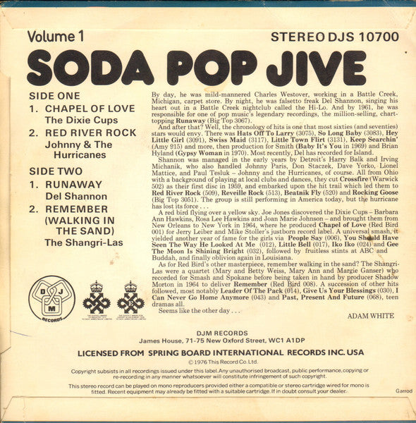 Various : Soda Pop Jive Vol. 1 (7", Single)