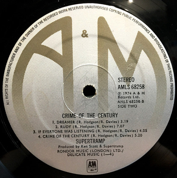 Supertramp : Crime Of The Century (LP, Album)