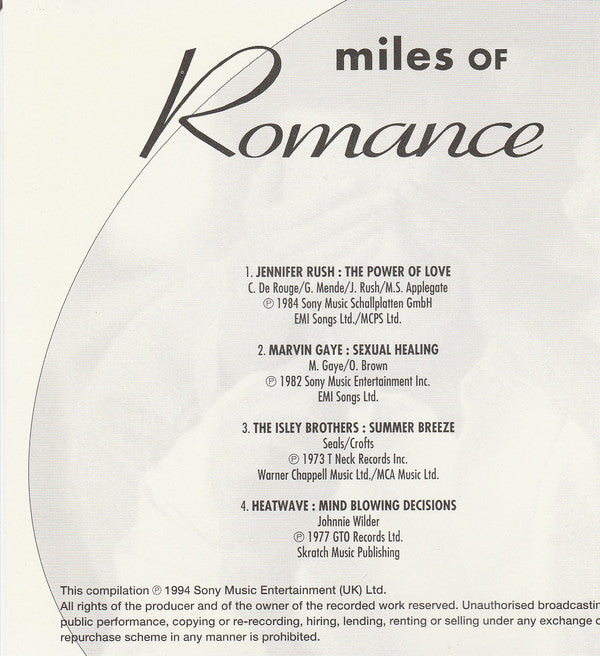 Various : Miles Of Romance (CD, Comp)