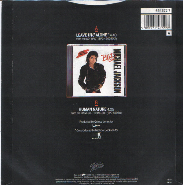 Michael Jackson : Leave Me Alone (7", Single, Pap)