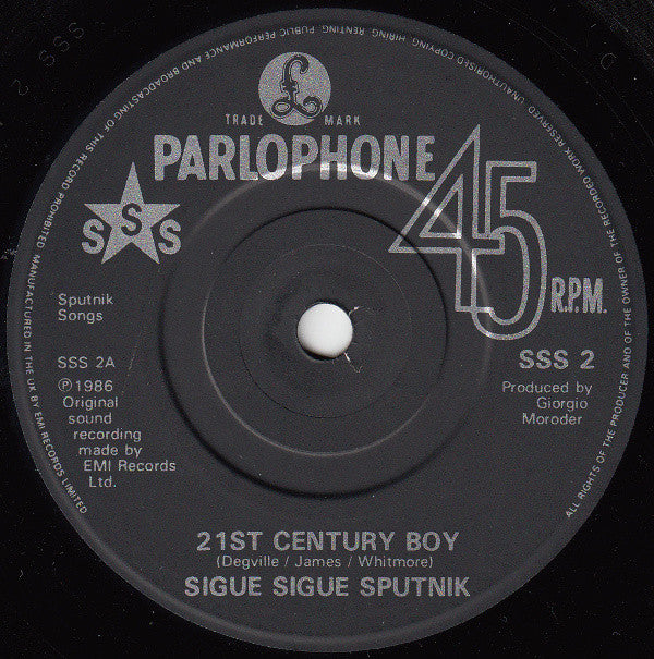 Sigue Sigue Sputnik : 21st Century Boy (7", Single, Fol)