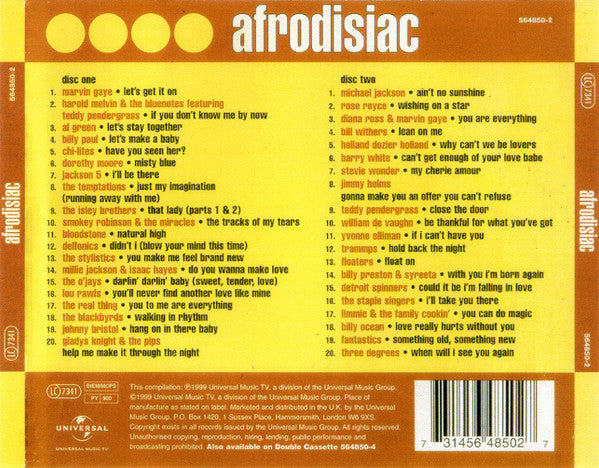 Various : Afrodisiac (40 Original Soulful Classics) (2xCD, Comp)