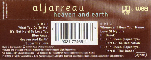 Al Jarreau : Heaven And Earth (Cass, Album)