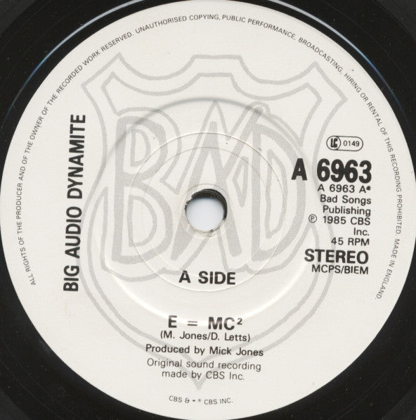 Big Audio Dynamite : E = MC² (7", Single)