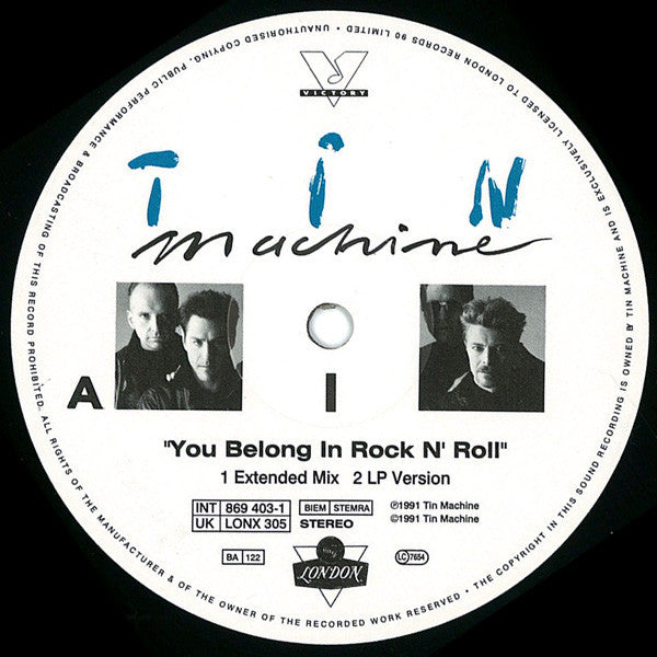 Tin Machine : You Belong In Rock N' Roll (12", Ltd)