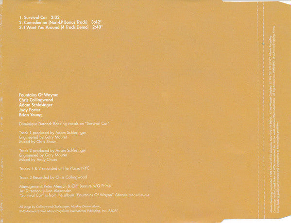 Fountains Of Wayne : Survival Car (CD, Single)