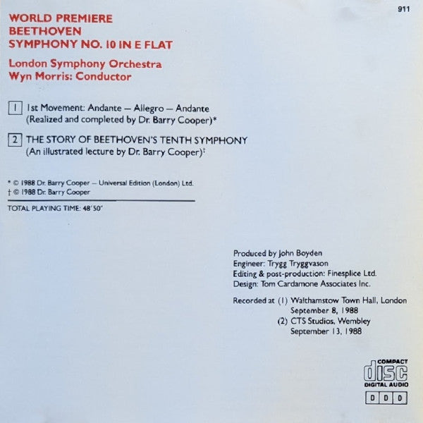 Ludwig van Beethoven - London Symphony Orchestra Conducted By Wyn Morris : World Premiere: Symphony No. 10 (CD, Album)