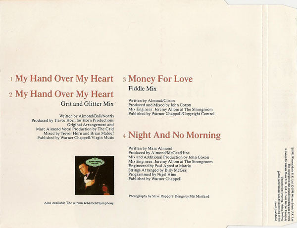 Marc Almond : My Hand Over My Heart (CD, Single)