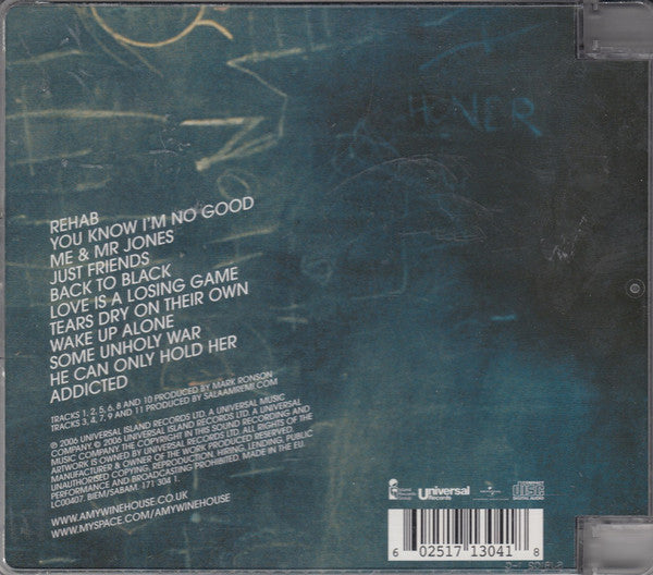 Amy Winehouse : Back To Black (CD, Album, S/Edition, Sup)