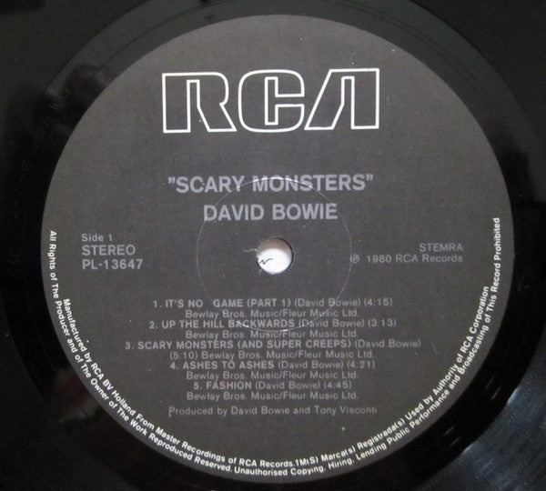 David Bowie : Scary Monsters (LP, Album)