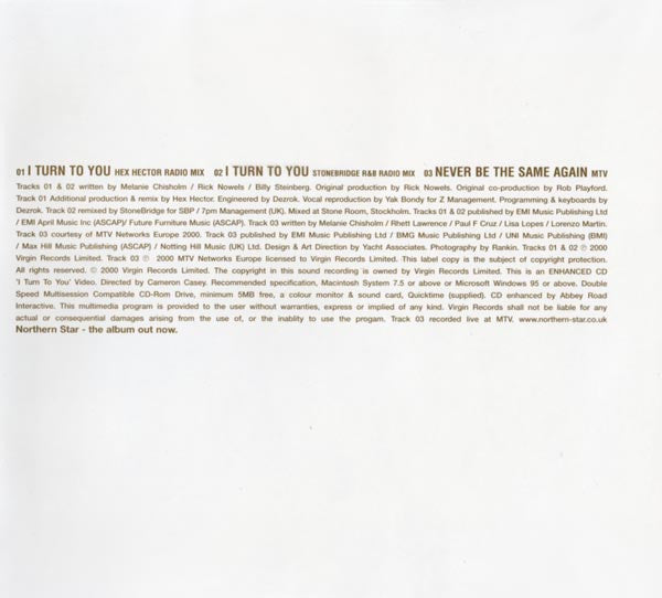 Melanie C : I Turn To You (CD, Single, Enh)