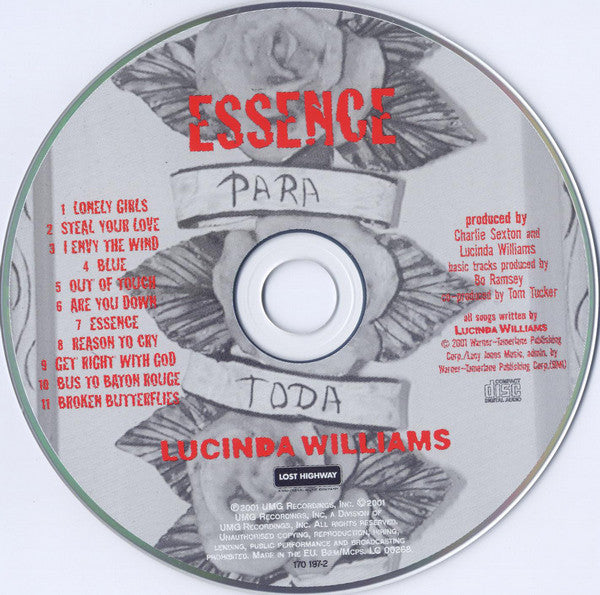 Lucinda Williams : Essence (CD, Album, Dig)