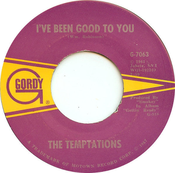 The Temptations : You're My Everything / I've Been Good To You (7", Single, Mono, Ame)