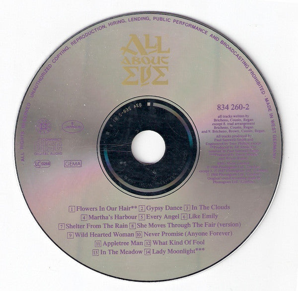 All About Eve : All About Eve (CD, Album)