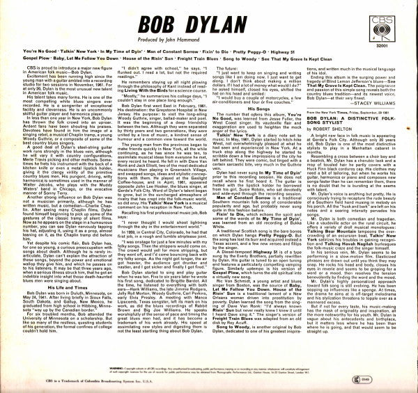 Bob Dylan : Bob Dylan (LP, Album, RE)