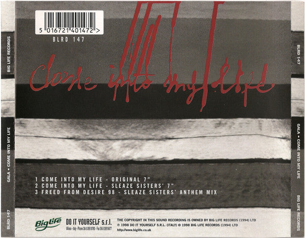 Gala : Come Into My Life (CD, Single)