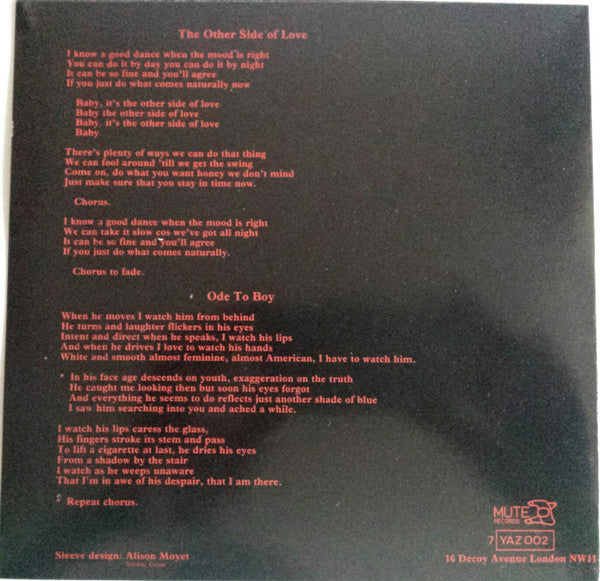 Yazoo : The Other Side Of Love (7", Single)