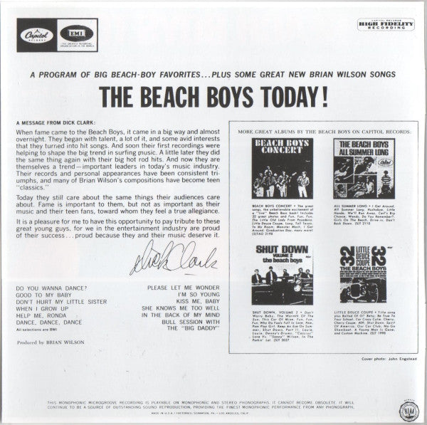 The Beach Boys : Today! / Summer Days (And Summer Nights!!) (HDCD, Comp, Mono, RE, RM, RP)