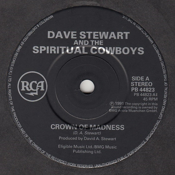 Dave Stewart And The Spiritual Cowboys : Crown Of Madness (7", Single)