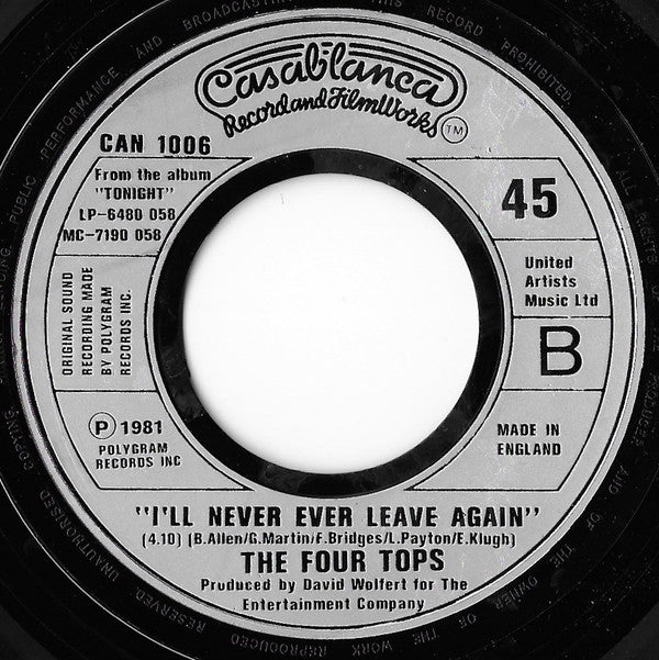 Four Tops : Don't Walk Away (7", Single, Lar)
