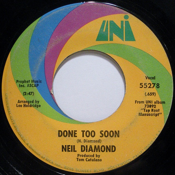 Neil Diamond : I Am... I Said (7", Single)