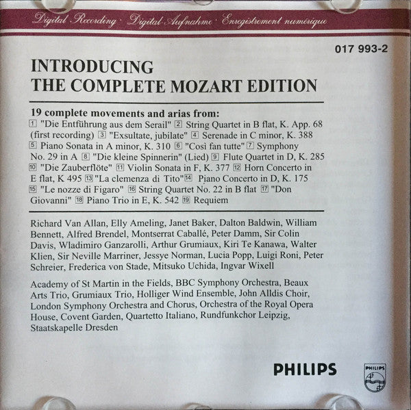 Wolfgang Amadeus Mozart : Introducing Mozart The Complete Mozart Edition (CD, Comp)